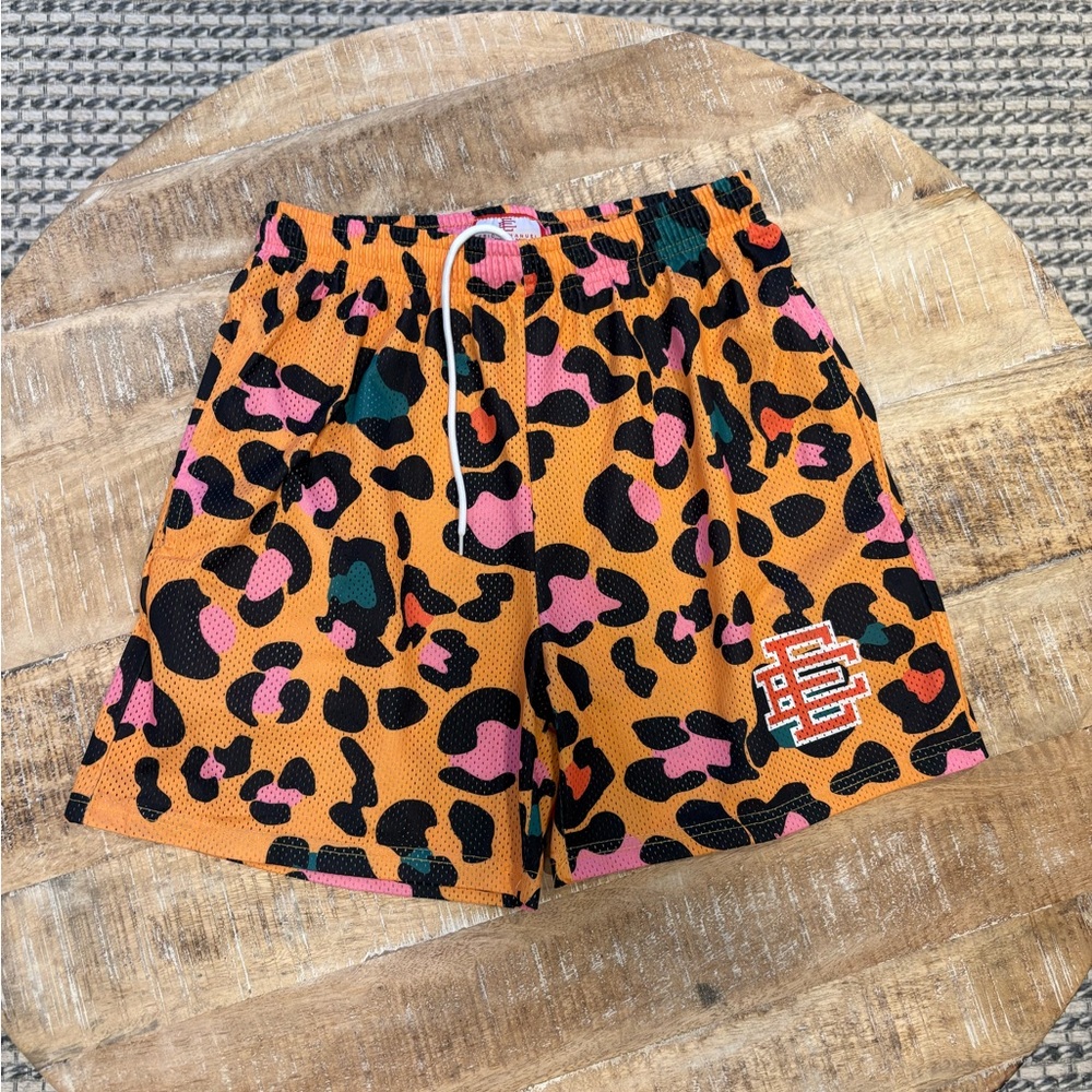 Eric Emanuel Leopard Print Mesh Shorts